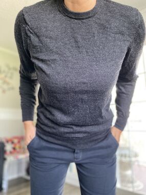 SUIT SUPPLY Dark Grey Merino Wool Crewneck M